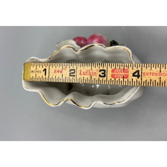 Vtg Japan Footed Dish Fruit‎ Creamer Vase Porcelain Gold Trim Decor - Picture 7 of 7